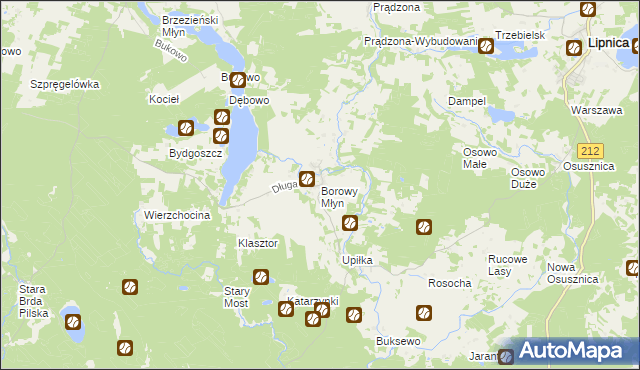 mapa Borowy Młyn gmina Lipnica, Borowy Młyn gmina Lipnica na mapie Targeo