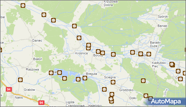 mapa Borycz, Borycz na mapie Targeo
