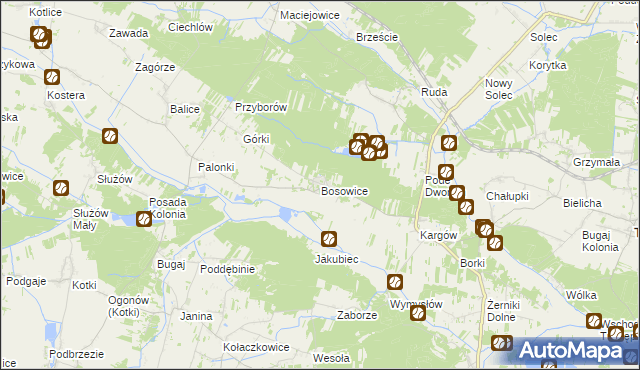 mapa Bosowice, Bosowice na mapie Targeo