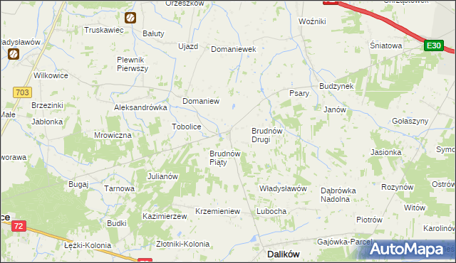 mapa Brudnów Pierwszy, Brudnów Pierwszy na mapie Targeo