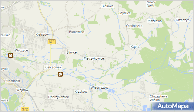 mapa Brzezia Łąka, Brzezia Łąka na mapie Targeo