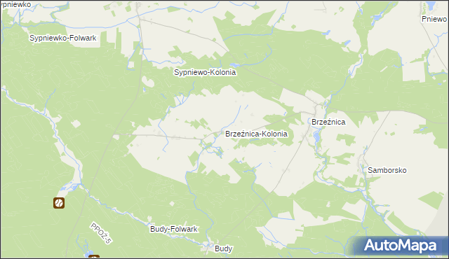 mapa Brzeźnica-Kolonia, Brzeźnica-Kolonia na mapie Targeo