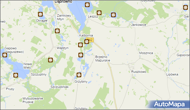mapa Brzeźno Mazurskie, Brzeźno Mazurskie na mapie Targeo