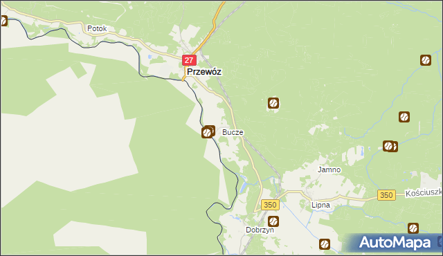 mapa Bucze gmina Przewóz, Bucze gmina Przewóz na mapie Targeo