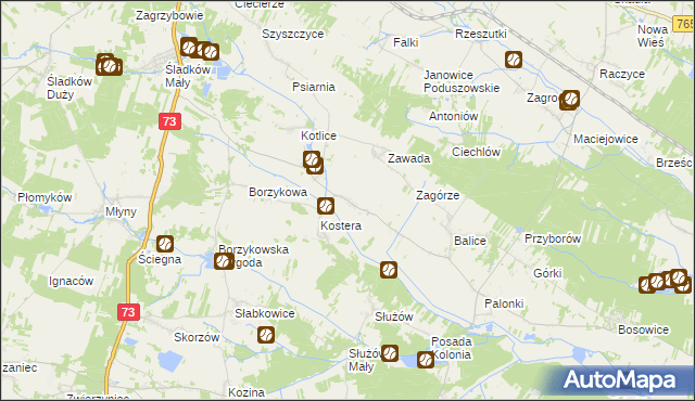 mapa Bugaj gmina Gnojno, Bugaj gmina Gnojno na mapie Targeo