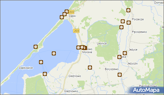 mapa Bukowo Morskie, Bukowo Morskie na mapie Targeo
