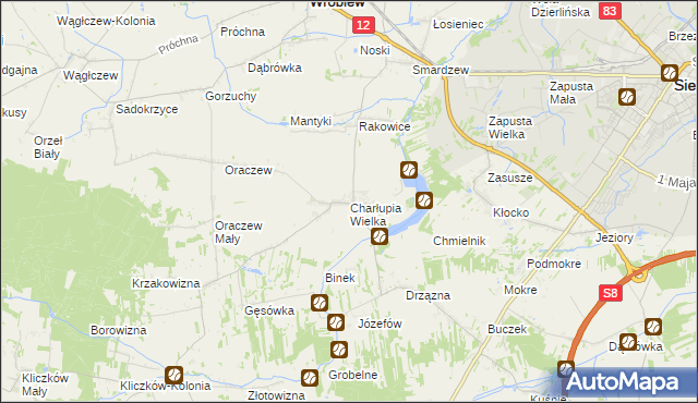 mapa Charłupia Wielka, Charłupia Wielka na mapie Targeo