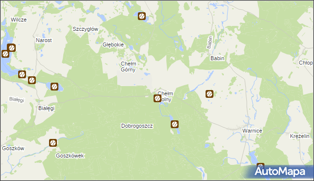 mapa Chełm Dolny, Chełm Dolny na mapie Targeo
