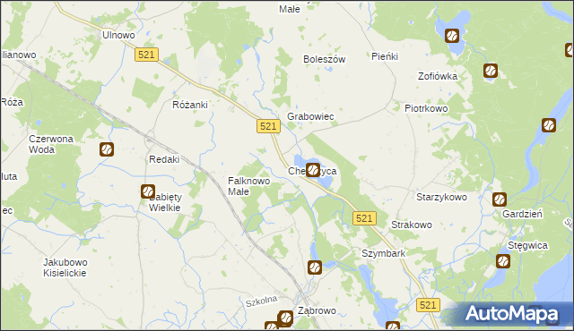 mapa Chełmżyca, Chełmżyca na mapie Targeo