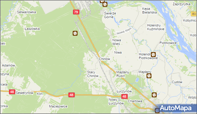 mapa Chinów, Chinów na mapie Targeo