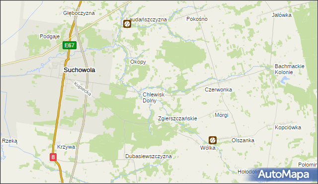 mapa Chlewisk Górny, Chlewisk Górny na mapie Targeo