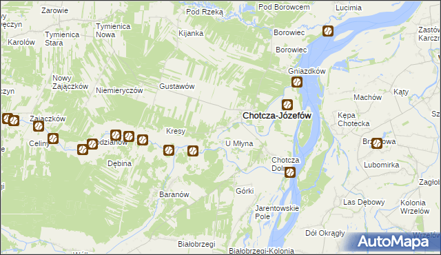 mapa Chotcza Górna, Chotcza Górna na mapie Targeo