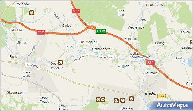 mapa Chrząchów, Chrząchów na mapie Targeo