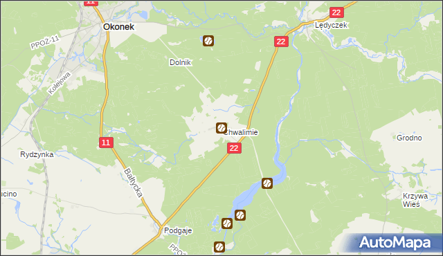 mapa Chwalimie, Chwalimie na mapie Targeo