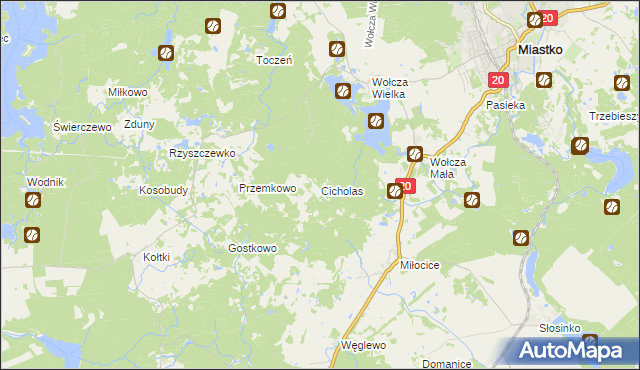 mapa Cicholas, Cicholas na mapie Targeo