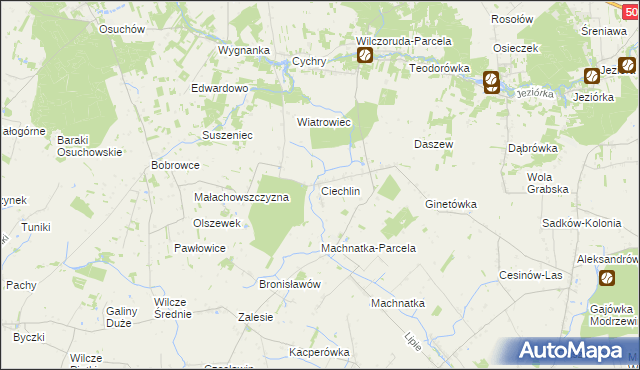 mapa Ciechlin, Ciechlin na mapie Targeo