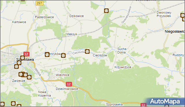 mapa Cieciszów, Cieciszów na mapie Targeo