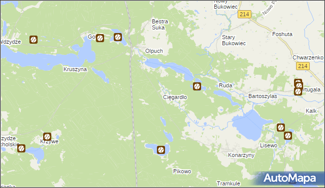 mapa Cięgardło, Cięgardło na mapie Targeo