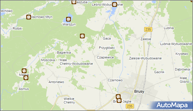 mapa Czapiewice, Czapiewice na mapie Targeo