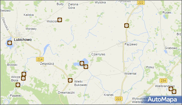 mapa Czarnylas gmina Skórcz, Czarnylas gmina Skórcz na mapie Targeo