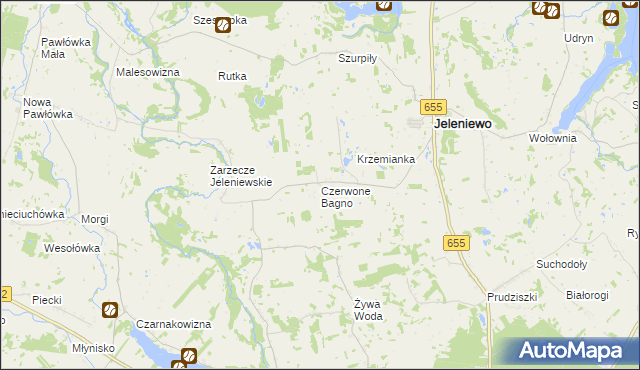 mapa Czerwone Bagno, Czerwone Bagno na mapie Targeo