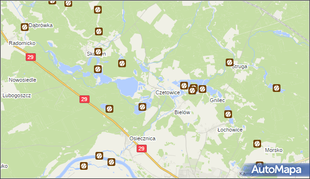 mapa Czetowice, Czetowice na mapie Targeo