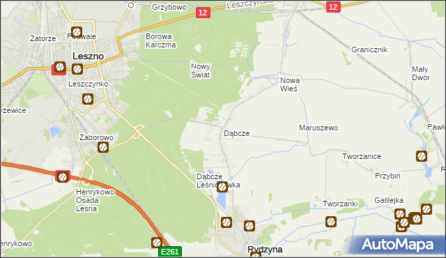 mapa Dąbcze, Dąbcze na mapie Targeo