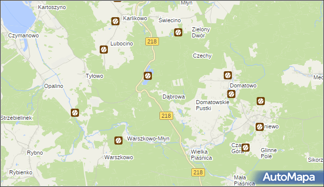 mapa Dąbrowa gmina Krokowa, Dąbrowa gmina Krokowa na mapie Targeo
