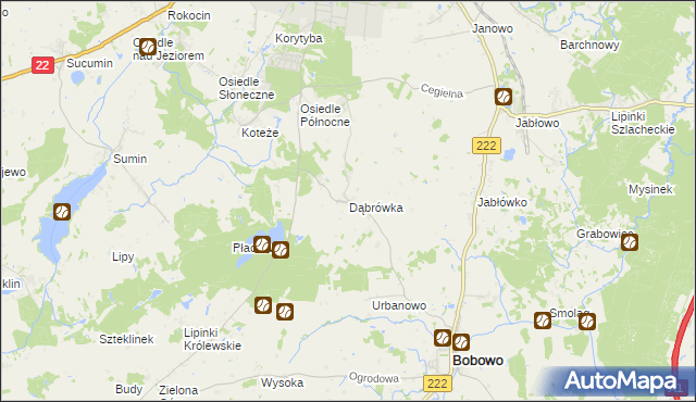 mapa Dąbrówka gmina Starogard Gdański, Dąbrówka gmina Starogard Gdański na mapie Targeo