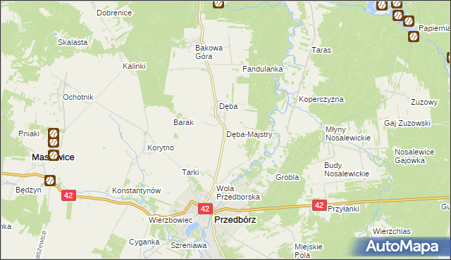 mapa Dęba-Majstry, Dęba-Majstry na mapie Targeo