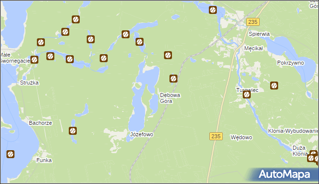 mapa Dębowa Góra gmina Brusy, Dębowa Góra gmina Brusy na mapie Targeo