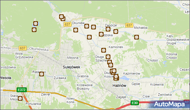 mapa Długa Szlachecka, Długa Szlachecka na mapie Targeo