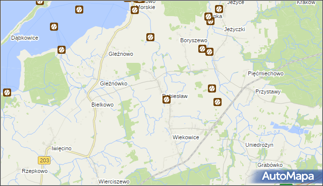 mapa Dobiesław gmina Darłowo, Dobiesław gmina Darłowo na mapie Targeo