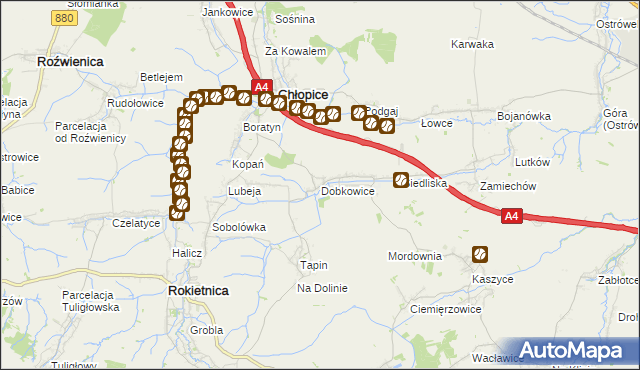 mapa Dobkowice gmina Chłopice, Dobkowice gmina Chłopice na mapie Targeo