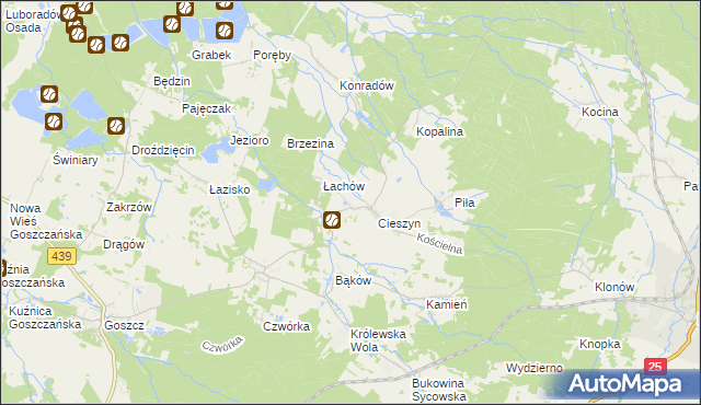 mapa Dobrzec gmina Sośnie, Dobrzec gmina Sośnie na mapie Targeo