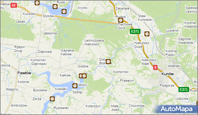 mapa Doły Biskupie, Doły Biskupie na mapie Targeo