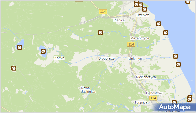 mapa Drogoradz, Drogoradz na mapie Targeo