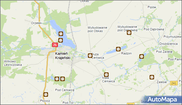 mapa Duża Cerkwica, Duża Cerkwica na mapie Targeo