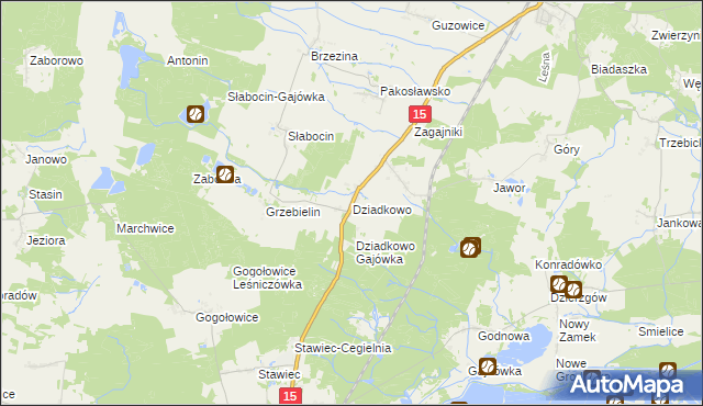 mapa Dziadkowo gmina Cieszków, Dziadkowo gmina Cieszków na mapie Targeo