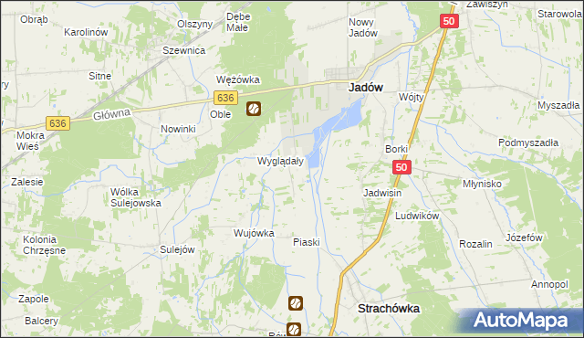 mapa Dzierżanów gmina Jadów, Dzierżanów gmina Jadów na mapie Targeo