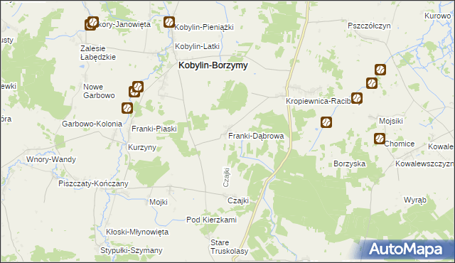 mapa Franki-Dąbrowa, Franki-Dąbrowa na mapie Targeo