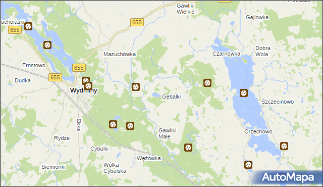 mapa Gębałki, Gębałki na mapie Targeo