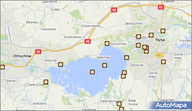 mapa Głębinów, Głębinów na mapie Targeo