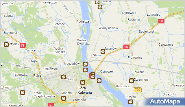 mapa Glinki gmina Karczew, Glinki gmina Karczew na mapie Targeo