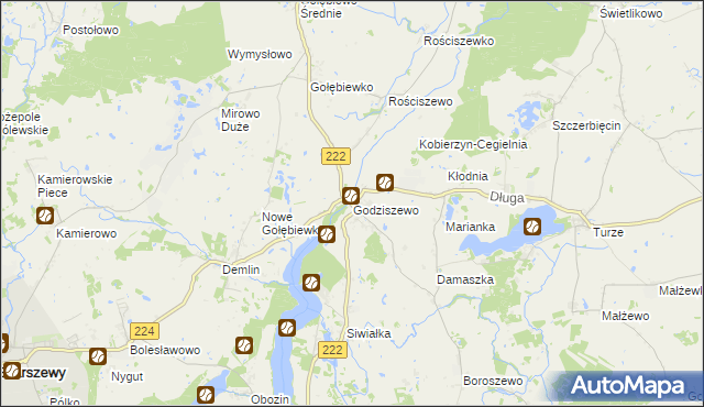 mapa Godziszewo gmina Skarszewy, Godziszewo gmina Skarszewy na mapie Targeo