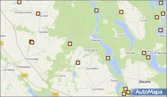 mapa Godziszka gmina Zbiczno, Godziszka gmina Zbiczno na mapie Targeo