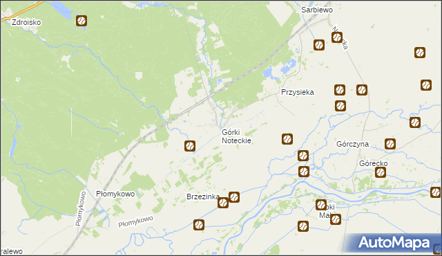 mapa Górki Noteckie, Górki Noteckie na mapie Targeo