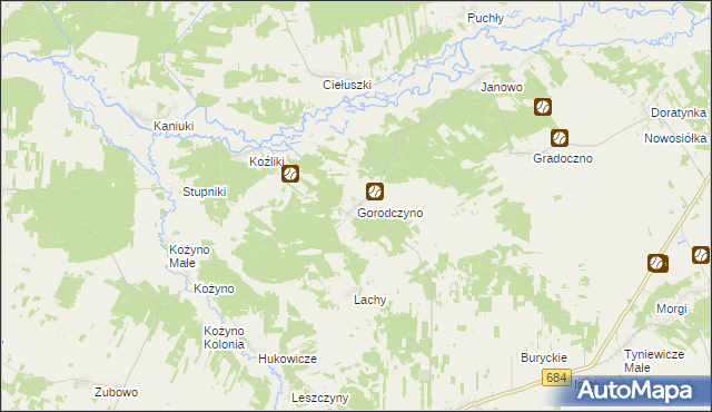 mapa Gorodczyno, Gorodczyno na mapie Targeo