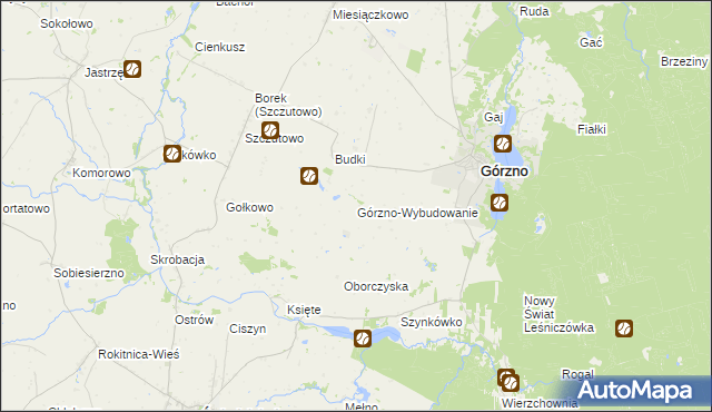 mapa Górzno-Wybudowanie, Górzno-Wybudowanie na mapie Targeo