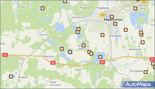 mapa Gorzycko Stare, Gorzycko Stare na mapie Targeo